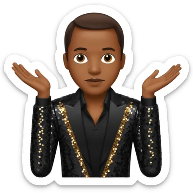 Freddie Jackson, R&B Singer with dark brown hair, black sequin outfit sticker