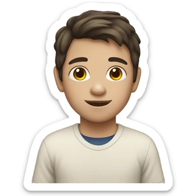 little boy fair skin and dark brown hair  sticker