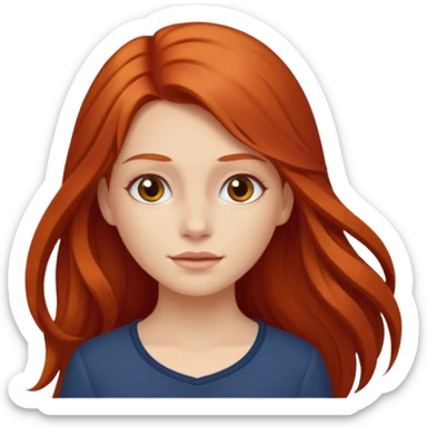 Garota ruiva clara de cabelo comprido  sticker