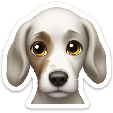 Now the dog is all sticky. He must ask his owner for a bath before dark.  sticker