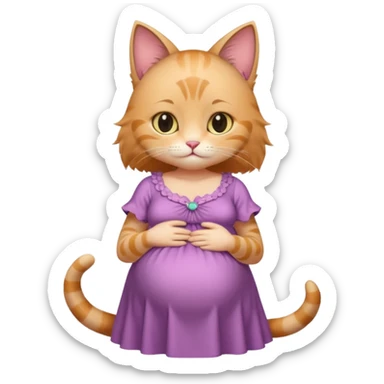 Pregnant cat girl sticker