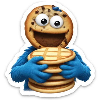 Cookie Monster with pancakes  sticker