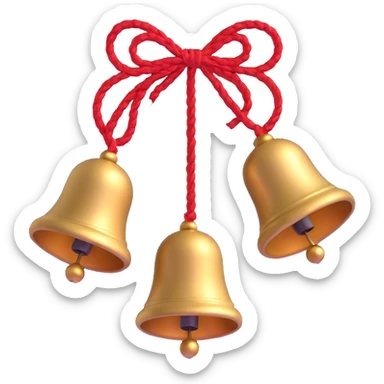 metallic ghungroo bells tied with red thread, used in Indian dance sticker