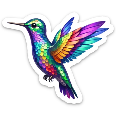 Rainbow hummingbird facing right sticker