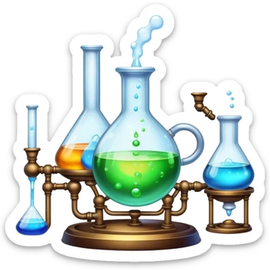 elaborate colorful alchemy setup sticker