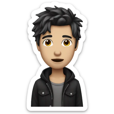 man with emo hair and cleft lip  sticker