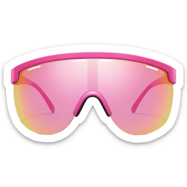sporty pink shield visor sunglasses with minimalist frame, athletic design, oversized one-piece lens sticker