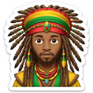 Rasta African warrior sticker