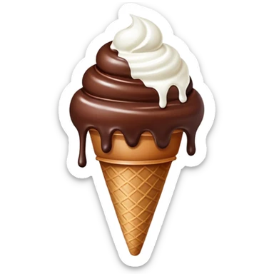 Chocolate Ice cream with white drops in top sticker