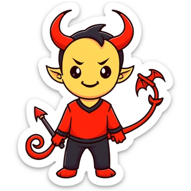 Mischievous anime devil boy sticker