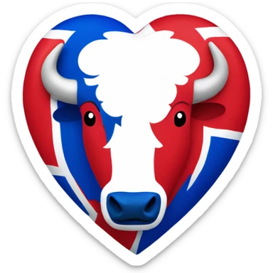 Red white and blue Buffalo Bills heart sticker