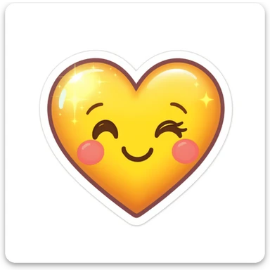heart emoji, cute and shiny, no background sticker