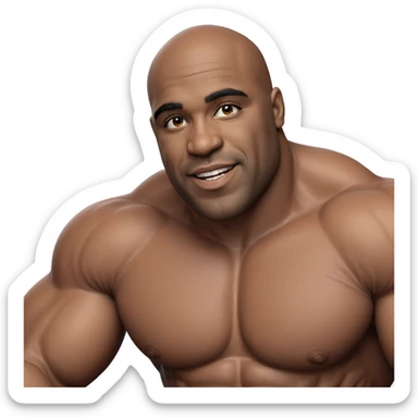 smiling muscular male portrait sticker