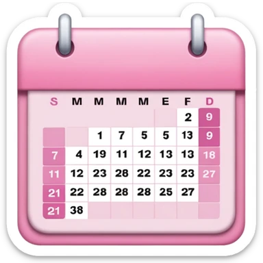 a pink-toned calendar sticker