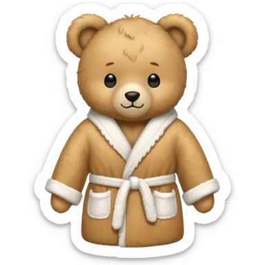 teddy bear bathrobe sticker