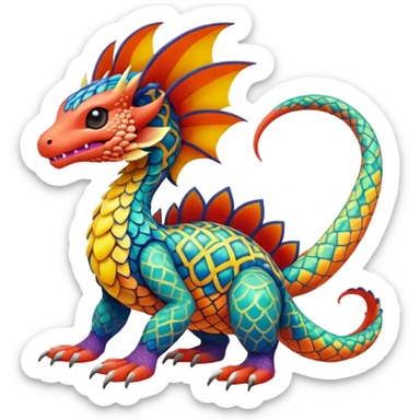 Colorful Exotic Pokémon-Fakémon-hybrid-creature (full body) sticker