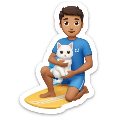 pakistan guy holding a kitty on a wave  sticker
