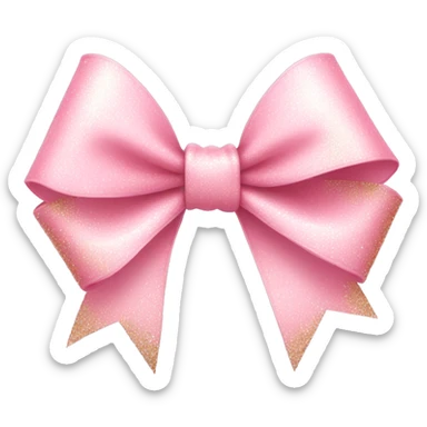 light pink ribbon bow, glitter sticker