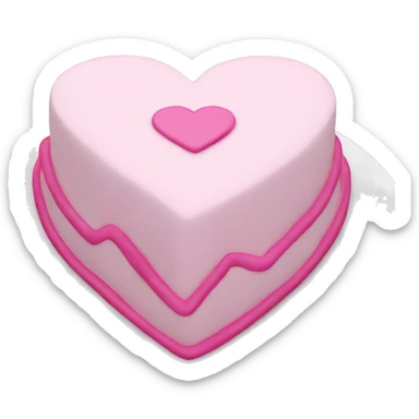 pink heart cake with white frosting on edge of cake's border sticker