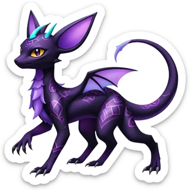Shiny Ethereal Celestial Salandit-Noivern-Umbreon-Noibat-Espeon-Hybrid (Full body) sticker
