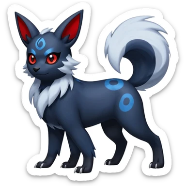 Absol-Zorua-Umbreon-Fakémon-hybrid-creature (full body)  sticker
