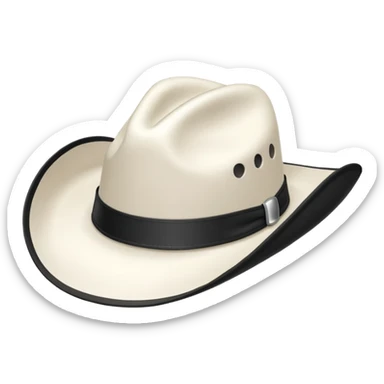 white cowboy hat black outline sticker