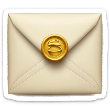 an envelope with a wax seal sticker