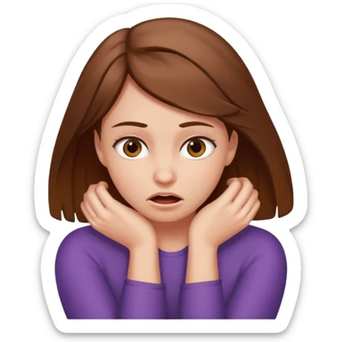 brown haired girl strangling herself sticker