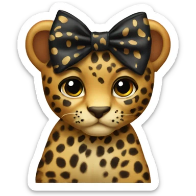 leopard bow sticker