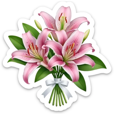 Pink lily bouquet  sticker