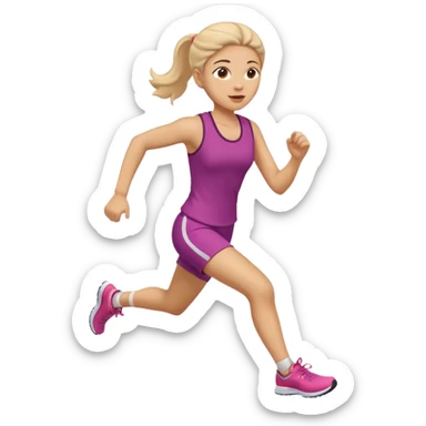girl doing run sticker