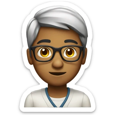 Indian boy with spectacles coding sticker