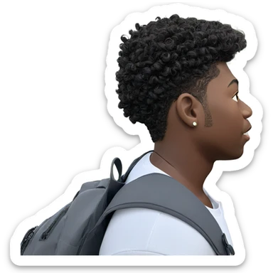 dark-skinned boy in white shirt sticker