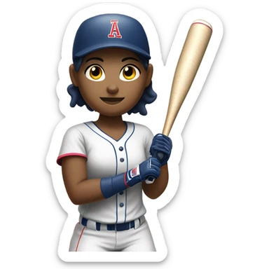 Softball player sticker