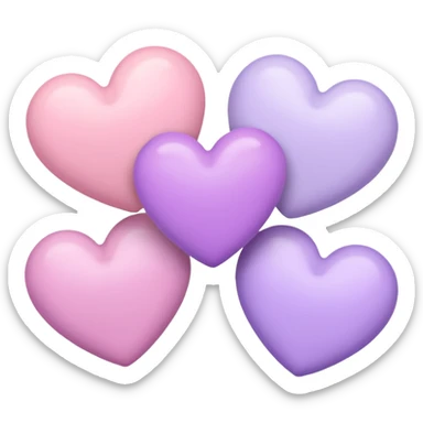 Hearts with pastel colors sticker