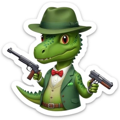 A gangster Dino  sticker