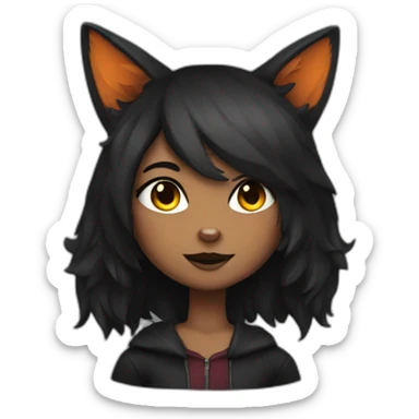 dark fox girl sticker