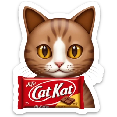 Cat With Eating Kit Kit Chocolate sticker