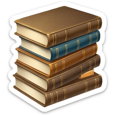 neutral stack of books sticker