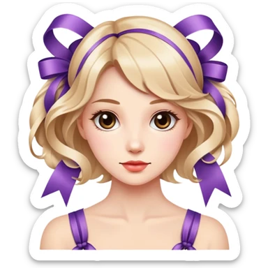 Una mujer con un estilo muy femenino y con lazos  sticker