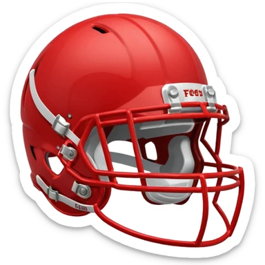 College football player helmet in light red color sticker