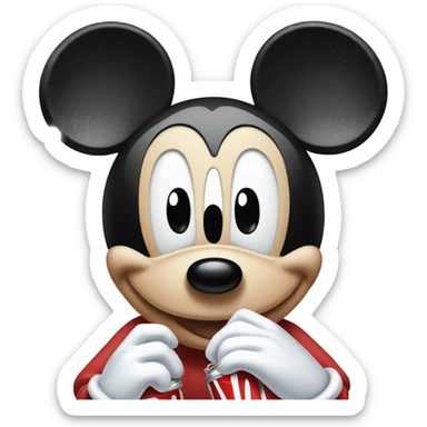 Mickey Mouse drinking Diet Coke sticker