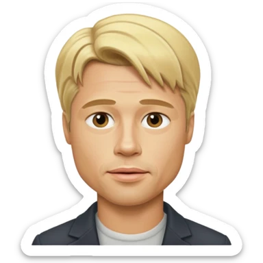 brad pitt blonde long hair sticker