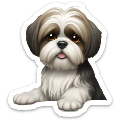 a shih tzu playing poker sticker