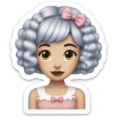 melanie martinez half white hair and half black hair sticker