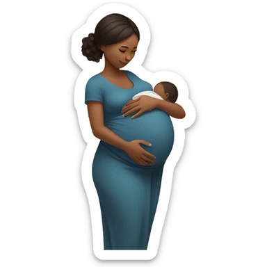 A pregnant girl with a child. sticker