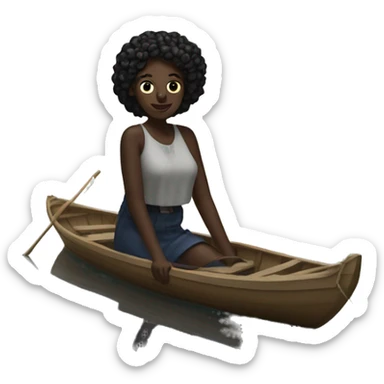 Una chica negra en el lago de Banyoles  sticker