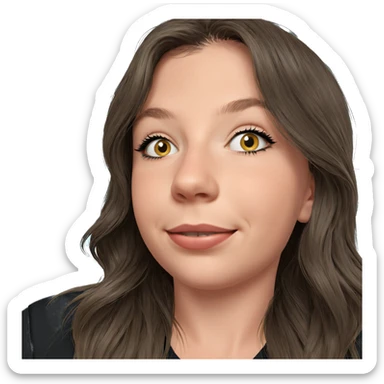 smiling girl with long hair sticker