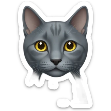 russian blue cat darker hair sticker