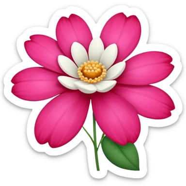 one pink flower and one white flower with red band sticker